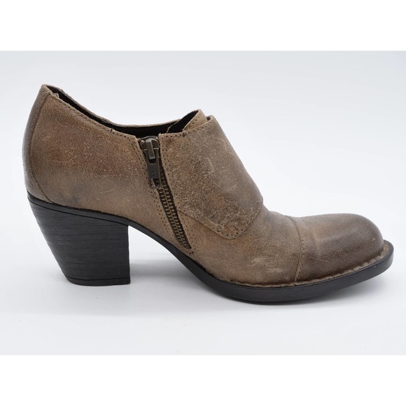 Born Booties Womens 8 Brown Leather Double Monk Strap Round Toe Ankle Boots - Picture 3 of 13